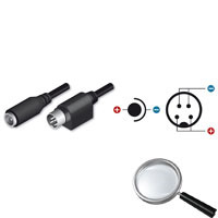 OEM CON-DC-HIK Adaptador DC - 105 mm de largo - Conector hembra Mini Din - Conector macho estándar - Adapta alimentador estándar (2)