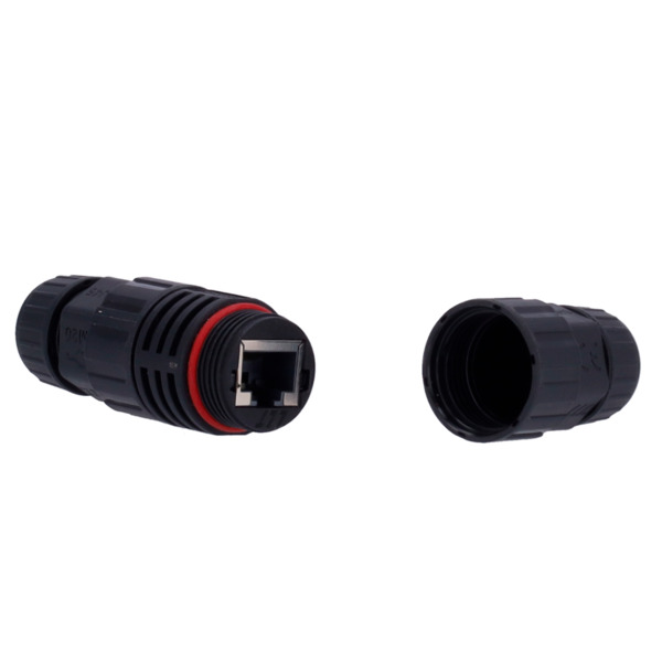 OEM CON-RJ45-GLAND-W-BLACK Conector con Racor - Conector entrada RJ45  - Conector salida RJ45 - Compatible UTP CAT 6 - IP68 - Co (5)