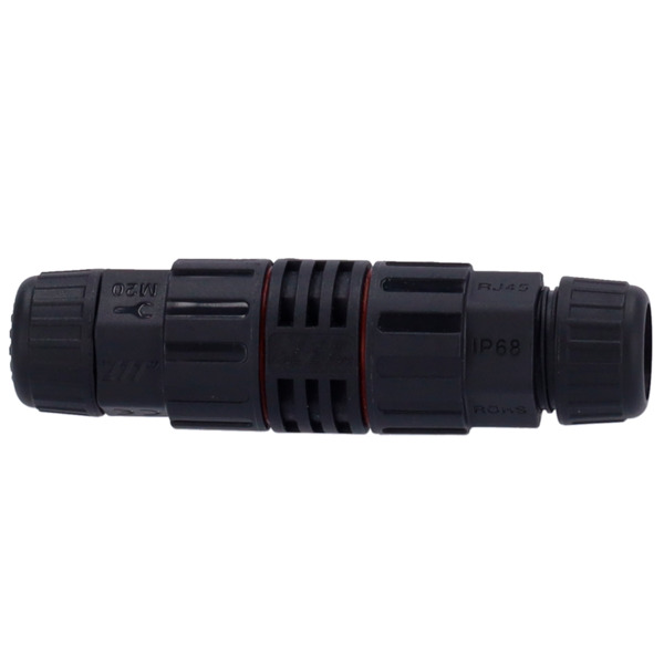 OEM CON-RJ45-GLAND-W-BLACK Conector con Racor Industrial - Conector entrada RJ45  - Conector salida RJ45 - Compatible UTP CAT 6 (3)