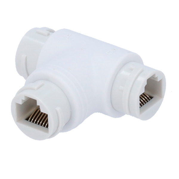 OEM CON-RJ45-T-W Adaptador RJ45 - Conector entrada RJ45 hembra - Conector salida 2 RJ45 hembra - Compatible UTP - IP66 - Color