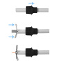 OEM CON100-CAP Conector BNC macho - Simple - Rápido - Reutilizable - Reciclable - Compatibilidad universal con Microcoaxial y RG (4)