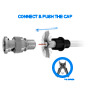 OEM CON100-CAP Conector BNC macho - Simple - Rápido - Reutilizable - Reciclable - Compatibilidad universal con Microcoaxial y RG (2)