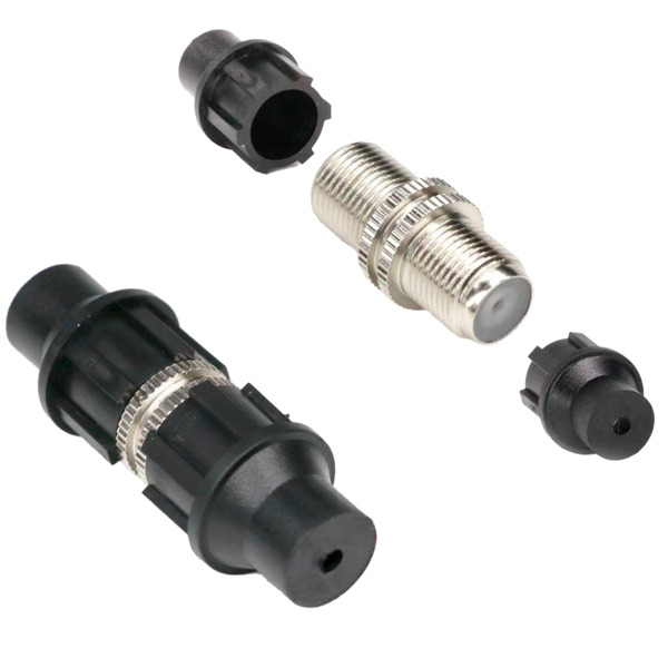 OEM CON100-CAP-DF Conector coaxial doble F - Simple - Rápido - Reutilizable - Reciclable - Compatibilidad universal con coaxial