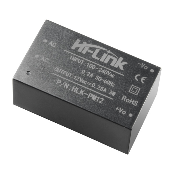 OEM DC12025 Alimentador electrónico - 12 V / 250 mA - Reducidas dimensiones - Dimensiones 34 (Al) x 15 (An) x 20 (Fo) mm - 20 g