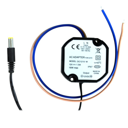Comprar OEM DC1215-W Alimentador electrónico - 12 V / 1500 mA - Reducidas dimensiones - 52(Al) x 50(An) x 25(Fo) - Estabilizado - IP67