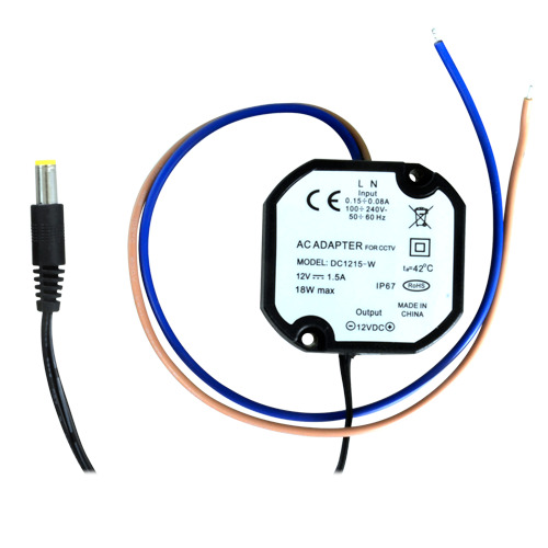 OEM DC1215-W Alimentador electrónico - 12 V / 1500 mA - Reducidas dimensiones - 52(Al) x 50(An) x 25(Fo) - Estabilizado - IP67