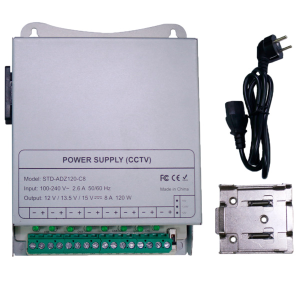 OEM DC12V10A-8-DIN Fuente de alimentación conmutada - Salida DC 12 V 10 A / 120 W - 8 salidas - Voltaje entrada 100 V ~ 240 V - (1)