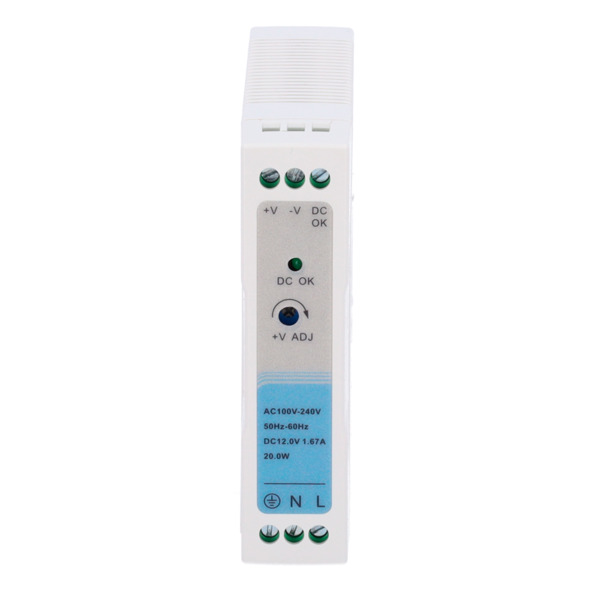 OEM DC12V2A-DIN-SLIM Fuente de alimentación  - Salida DC 12 V 1.67 A / 20 W - Voltaje entrada 100-240VAC 50/60Hz -  23 x 100 x 9 (1)