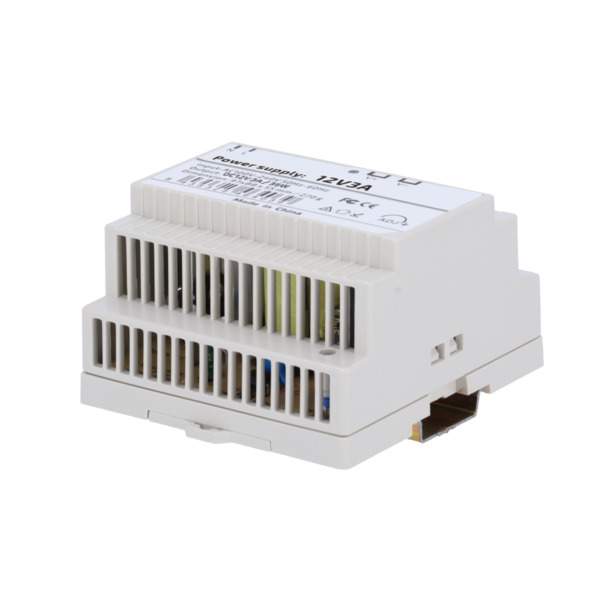 OEM DC12V3A-DIN-P Fuente de alimentación  - Salida DC 12 V 3 A / 36 W - Voltaje entrada AC 100V ~ 240V 50Hz-60Hz -  97 (Fo) x 55