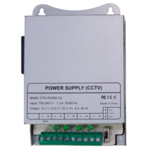 OEM DC12V5A-4-DIN Fuente de alimentación conmutada - Salida DC 12 V 5 A / 60 W - 8 salidas - Voltaje entrada 100 V ~ 240 V - 33