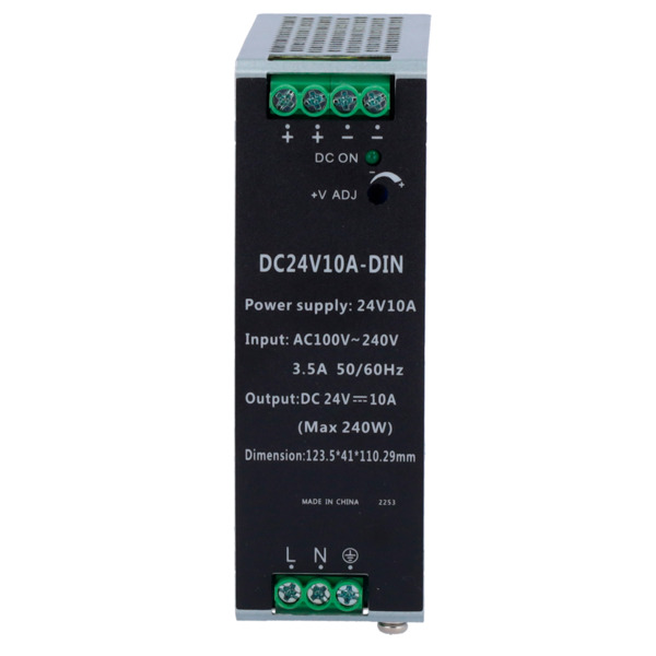 OEM DC24V10A-DIN Fuente de alimentación conmutada - Salida DC 24 V 10 A / 240 W - 2 salidas - Voltaje entrada 90 V ~ 264 V - 100 (1)