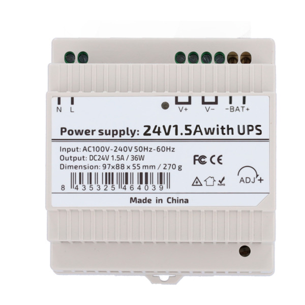 OEM DC24V1A5-DIN-UPS-P Fuente de alimentación  - Salida DC 24 V 1.5 A / 36 W - Voltaje entrada AC 100V ~ 240V 50Hz-60Hz -  97 (F (1)