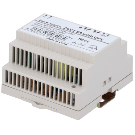 Comprar OEM DC24V2A5-DIN-UPS-P Fuente de alimentación  - Salida DC 24 V 2.5 A / 60 W - Voltaje entrada AC 100V ~ 240V 50Hz-60Hz -  97 (Fo) x 55 (Al) x 88 (An) mm - Montaje en carril DIN - Protección: Sobrecarga/Sobrevoltaje/Cortocircuito