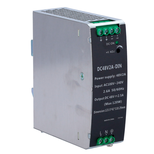 OEM DC48V2A-DIN Fuente de alimentación conmutada - Salida DC 48 V 2.5 A / 120 W - 2 salidas - Voltaje entrada 100 V ~ 240 V - 12 (3)