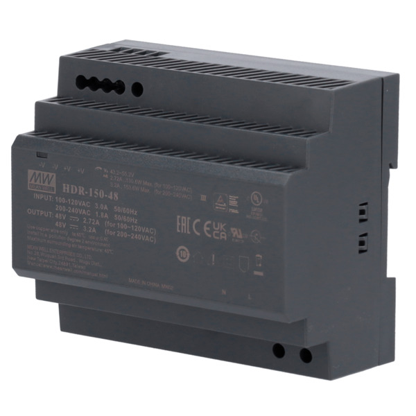 OEM DC48V3A-DIN Fuente de alimentación - Salida DC 48 V / 3.2 A / 150 W - 2 salidas - 105 (An) x 90 (Al) x 55 (Fo) mm - Montaje