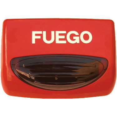 OEM DEM-819 SIMONE F Sirena exterior modelo Simone con palabra "FUEGO". 24 V. Color Rojo