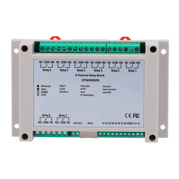 OEM DT-R008 Módulo de adquisición y control de datos - 8 entradas digitales / 8 salidas de relé (NA/NC) - Protocolos: Modbus/TCP (1)