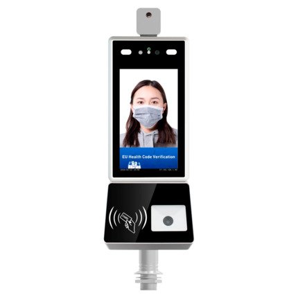 Comprar OEM FACE-TEMP-QR-T Escáner Green Pass | Pasaporte COVID EU - Instalación en torno | Ethernet | Multidioma - Detección de Fiebre, Mascarilla  y Rec Facial - Autenticación con Servidores de países UE - Software sVMS2000 gratuito incluído - Salida d