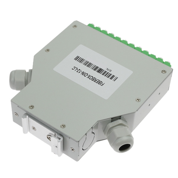OEM FIBERBOX-DIN-12-LC Caja de fibra  - 12 puertos LC/APC Duplex - Tipo pulido APC, color verde - Bandeja de empalme (sin pigtai (5)
