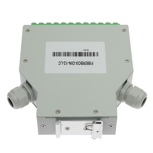 OEM FIBERBOX-DIN-12-LC Caja de fibra  - 12 puertos LC/APC Duplex - Tipo pulido APC, color verde - Bandeja de empalme (sin pigtai (7)