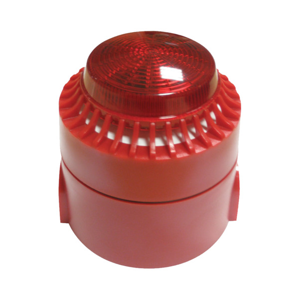 OEM FOC-29 AH-03127-BS Sirena de incendio para interior/exterior con baliza visual, 32 sonidos seleccionables, hasta 114 dB. Cer