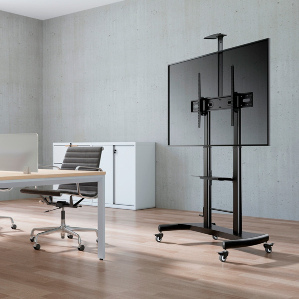 OEM FT100TE-123 Soporte a suelo con ruedas y manivela - Peso soportado 100Kg - VESA 1000x600mm - Altura ajustable (7)
