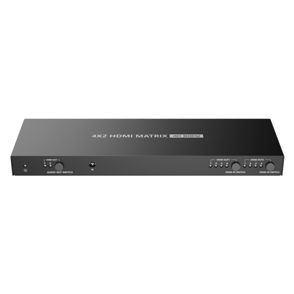 OEM HDMI-MX-4x2-4K60 Matriz de video HDMI - 4 entradas HDMI - 2 salidas HDMI - Hasta 4K (entrada y salida) - Permite control rem (5)