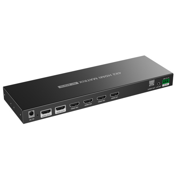 OEM HDMI-MX-4x2-4K60 Matriz de video HDMI - 4 entradas HDMI - 2 salidas HDMI - Hasta 4K (entrada y salida) - Permite control rem (1)