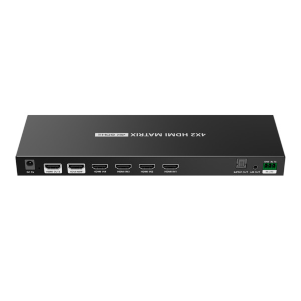 OEM HDMI-MX-4x2-4K60 Matriz de video HDMI - 4 entradas HDMI - 2 salidas HDMI - Hasta 4K (entrada y salida) - Permite control rem (3)