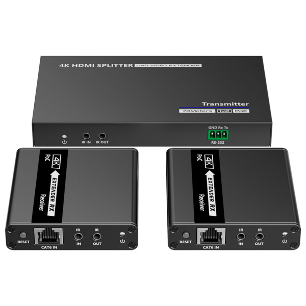 OEM HDMI-SPL-1x2-4K30-CAT6 Splitter-Extensor HDMI 1x2 - 1 transmisor / 2 receptores - Resolución hasta 4K@30Hz - Alcance hasta 7 (5)
