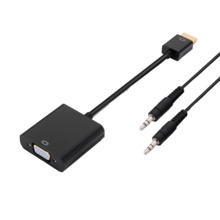 OEM HDMI-VGA0.1+A1.0/N Conversor HDMI - VGA + audio - Entrada HDMI macho  - Incluye cable jack 3&#039;5mm macho-macho de 1 metro