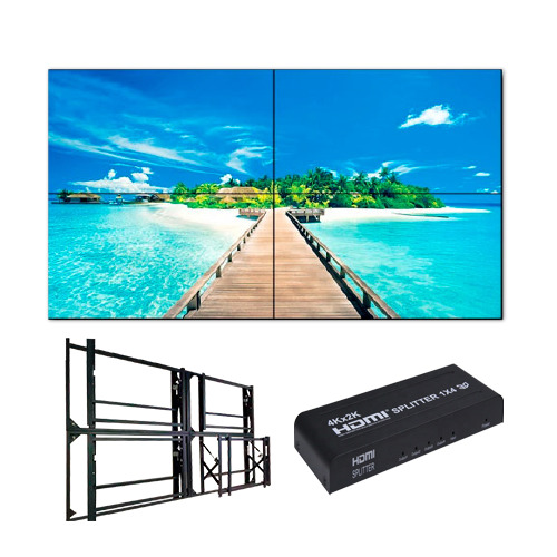 OEM KIT-VIDEOWALL55-2X2-WALL-V2 Kit de Videowall completo  - Monitores LED 55&quot; 24h - Soporte y HDMI splitter incluído - HDM