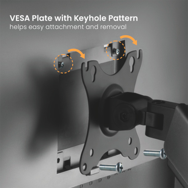 OEM LDT46-C024E Soporte para doble monitor - Instalación en mesa - Carga máxima 9 Kg/brazo - Inclinación -90º +90º - VESA 75x75m (1)