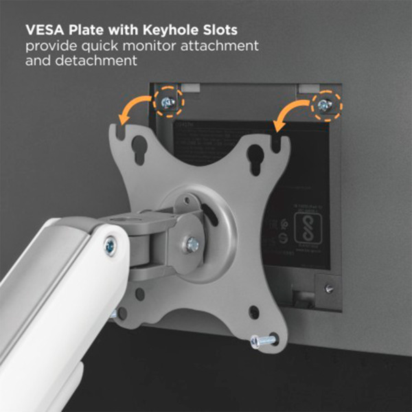 OEM LDT63-C012-SILVER Brazo para monitor - Instalación en mesa - Carga máxima 9Kg - Inclinación -55º +55º - VESA 75x75 - VESA 10 (5)