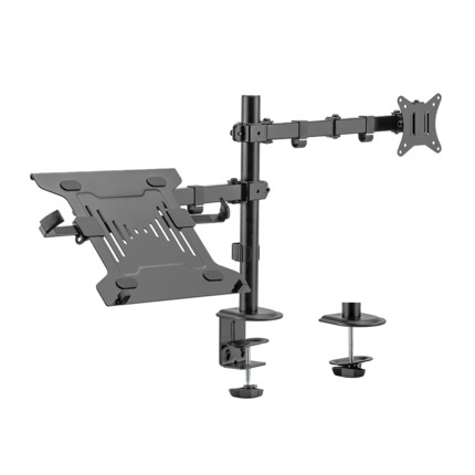 Comprar OEM LDT66-C024ML Brazo para monitor y PC - Instalación en mesa - Carga máxima 9Kg - Inclinación -45º +45º - VESA 75x75 - VESA 100x100mm