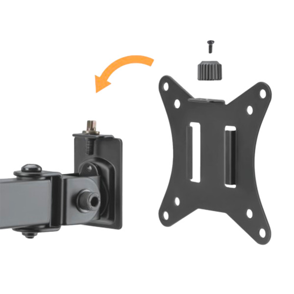 OEM LDT66-T024 Peana para doble monitor - Instalación en mesa - Carga máxima 9Kg - Inclinación -45º +45º - VESA 75x75 - VESA 100 (3)