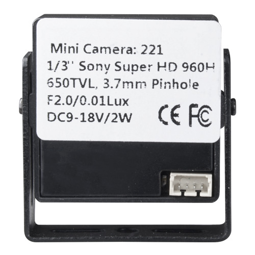 OEM MC221J Minicámara cableada - 1/3" Sony© Super HAD CCD II - Resolución 600 líneas - Soporte incorporado - 0.3 Lux / F2.0 (1)