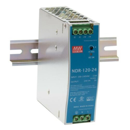 Comprar NDR-120-48 Fuente de Alimentación 48 Vdc / 120W. -20º +70ºC. Industrial. Carril DIN. Compatible con UTP7208GE-POE