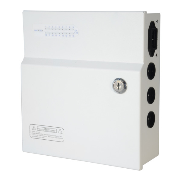 OEM PD250W-18-12V-UPS Caja de distribución de alimentación - 1 entrada AC 110 V ~ 220 V - 18 salidas por par de cobre - Protecci