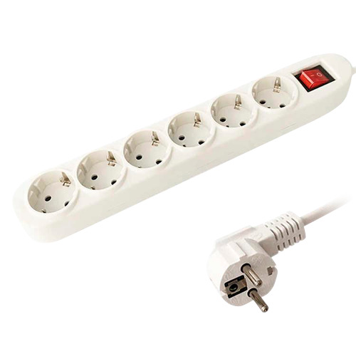 OEM PDU-6P-SWITCH Regleta - 6 salidas hasta 250VAC / 16 A max. - Interruptor de encendido/apagado - Longitud del cable 1.5 metro