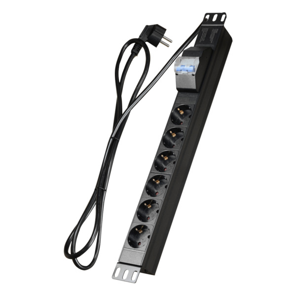 OEM PDU-6PN Regleta - Diseñada para racks estandarizados de 19" - 6 salidas hasta 250VAC / 16 A max. - Tamaño 1U para facil