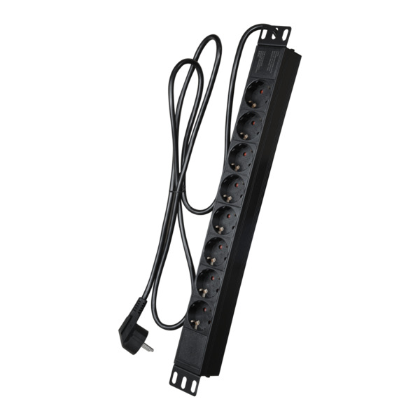 OEM PDU-8P1U Regleta - Diseñada para racks estandarizados de 19" - 8 salidas hasta 250VAC / 16 A max. - Tamaño 1U para faci