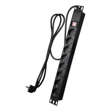 Comprar OEM PDU-8P1U-SWITCH Regleta - Formato enrackable 1U - 8 salidas hasta 250VAC / 16 A max. - Interruptor de encendido/apagado - Cable de 2m - Color negro
