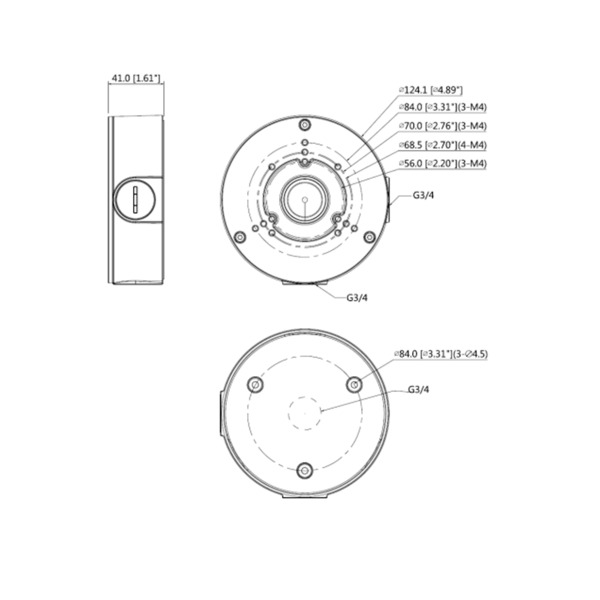 OEM PFA130-E-B Caja de conexiones - Para cámaras bullet o domos - Apto para uso exterior - Instalación en techo o pared - Pasado (1)