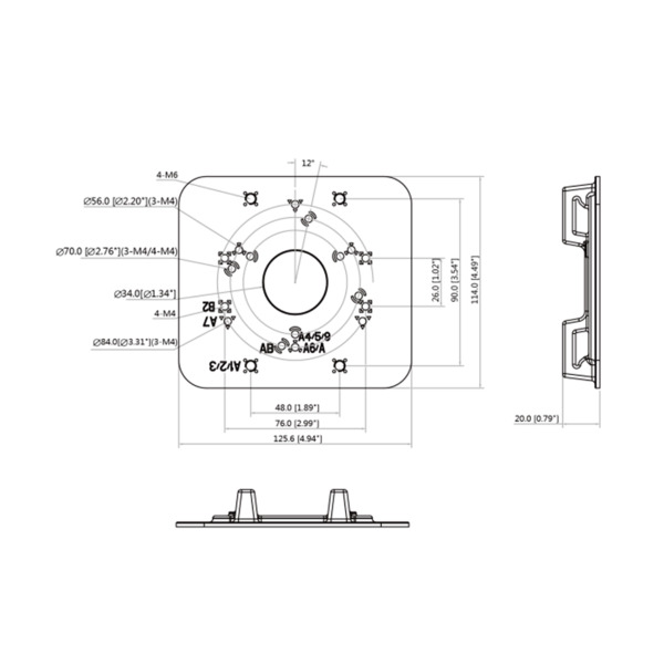 OEM PFA152-E-B Soporte para mástiles/farolas - Para cámaras bullet o domos - Rango diámetro 80~150 mm - Apto para uso en exterio (1)