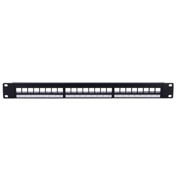 OEM PP-24BLANK Patch panel vacio de 24 puertos UTP/RJ45 - Formato enrackable 1U - Sin electrónica - Tamaño 1U para facilitar la (1)