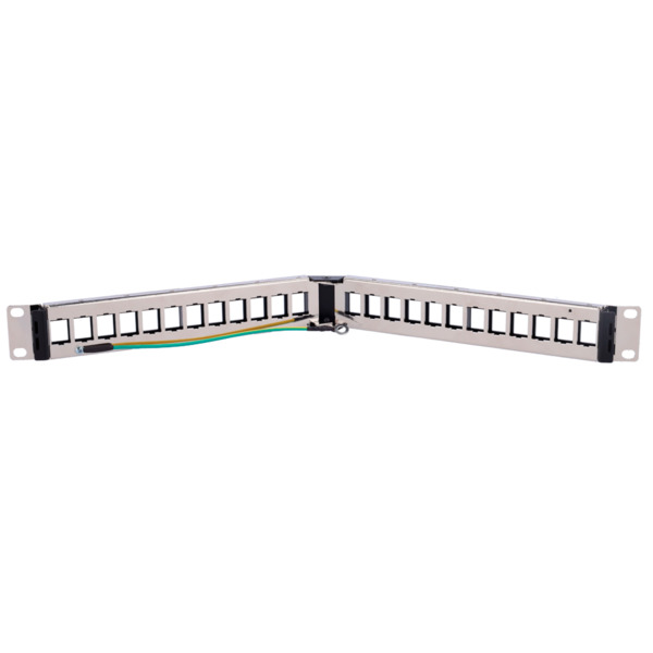 OEM PP-A24FTP Patch panel angular vacío - 24 puertos FTP - Formato enrackable 1U - Sin electrónica - Barra para gestión de cable (3)