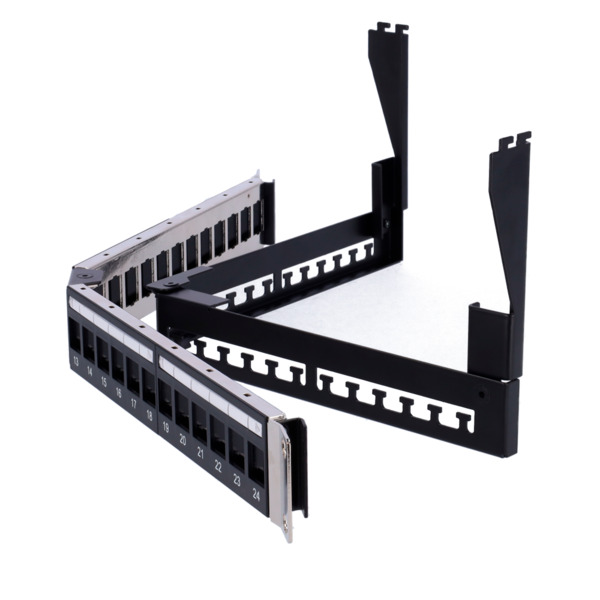 OEM PP-A24FTP Patch panel angular vacío - 24 puertos FTP - Formato enrackable 1U - Sin electrónica - Barra para gestión de cable (5)