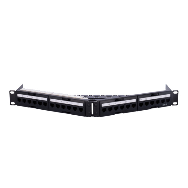 OEM PP-A24UTP6 Patch panel angular de 24 puertos UTP - Admite cables hasta CAT6 - Formato enrackable 1U - Tamaño 1 U para facili (1)