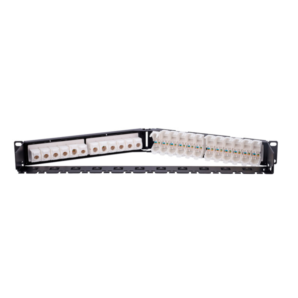 OEM PP-A24UTP6 Patch panel angular de 24 puertos UTP - Admite cables hasta CAT6 - Formato enrackable 1U - Tamaño 1 U para facili (3)